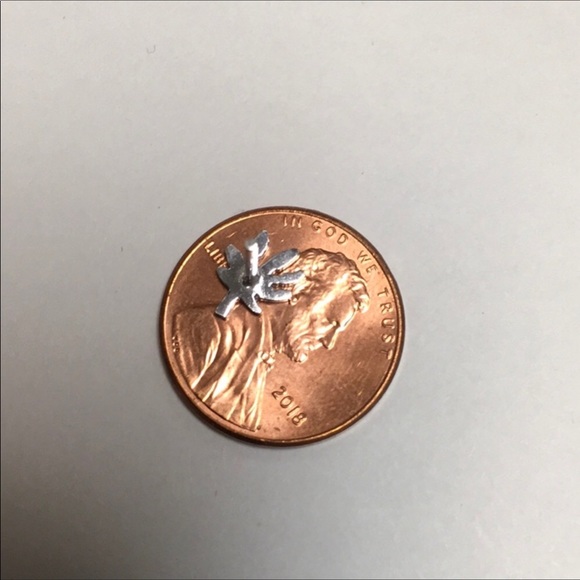 Sterling Silver Marijuana Plant Studs - Picture 7 of 7